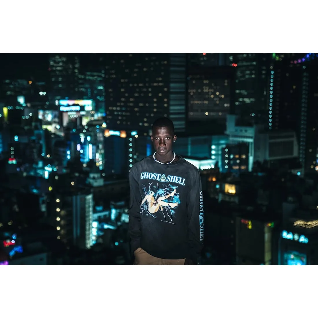 SAINT Mxxxxxx × GHOST IN THE SHELL Ghost in the Shell GS_LS TEE/GITS/BLK Big IP Ghost in the Shell co-branded model Sleeping Motoko Kusanagi Retro distressed long sleeves Washed black S-XL Ready-to-wear Assute dyeing Full-body spray fade/replacement fade Correct accessories Joint LOGO wash mark/main mark/cherub mark Super complex printing replica The drawing/pattern making cycle is very long and the hand graffiti is dirty.